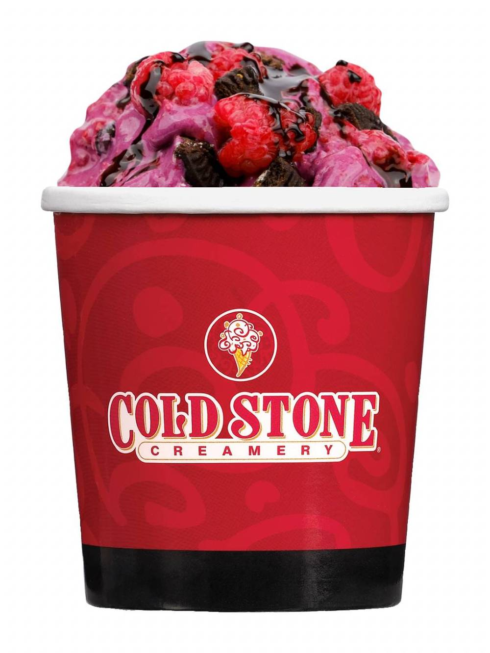 Black Mulberry Ice Cream, Oreos, Raspberries & Fudge.